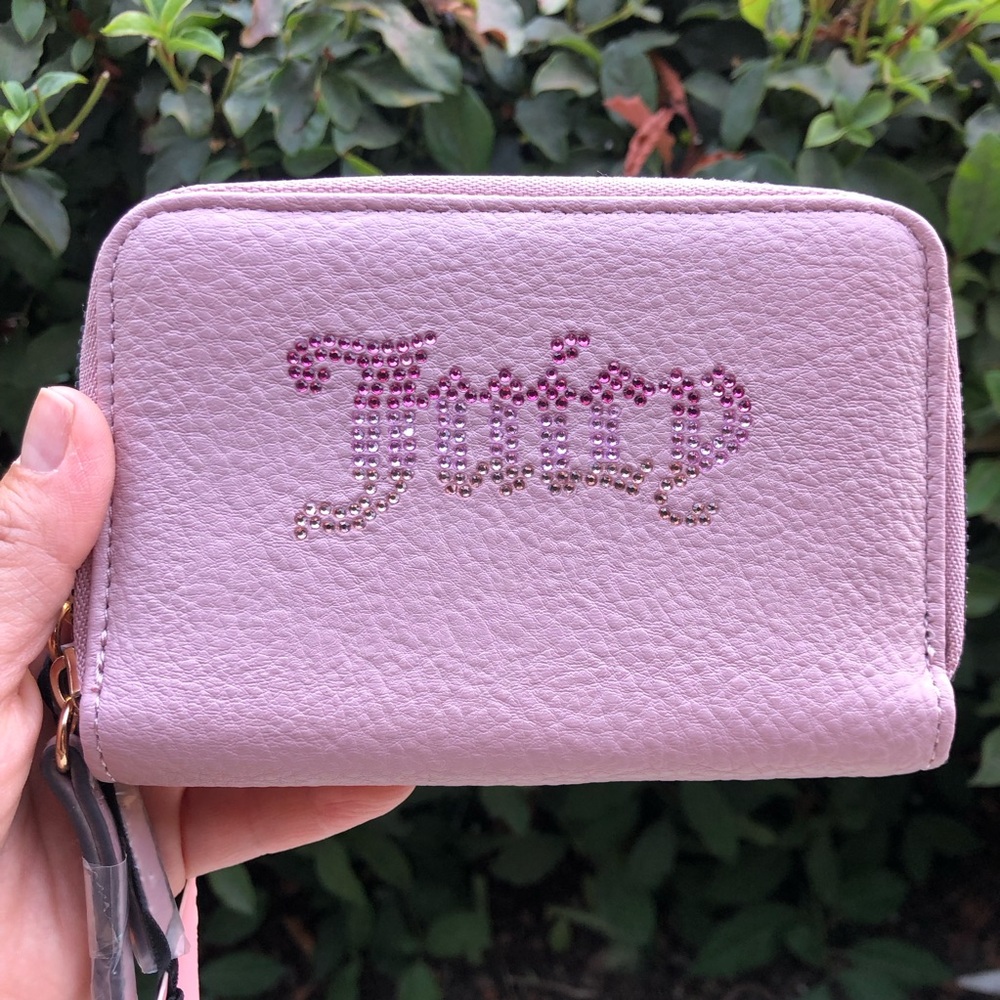 JUICY COUTURE NWT Dusty Blush w/Pink Breaking The Rules Double Medium Zip Wallet